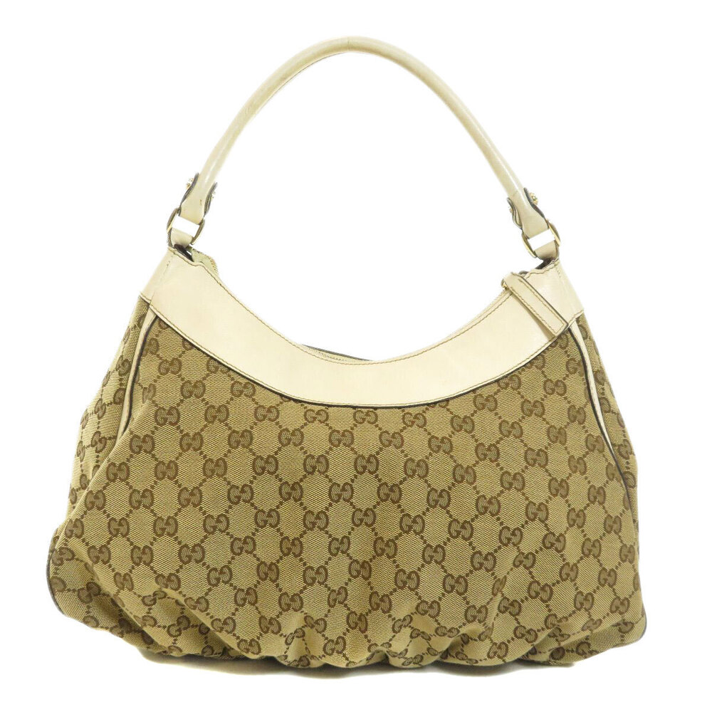 Gucci off leather Ring Hobo Bag Abbey GG brown D white